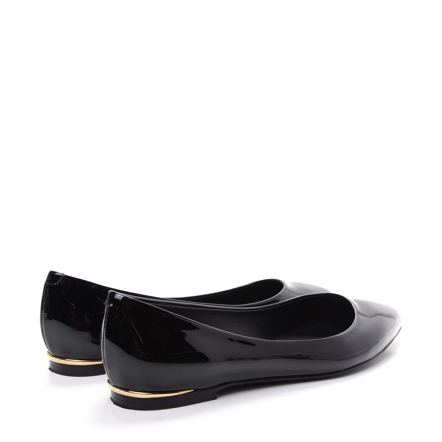 Patent Calfskin Eyeline Ballerina Flats 38 Black