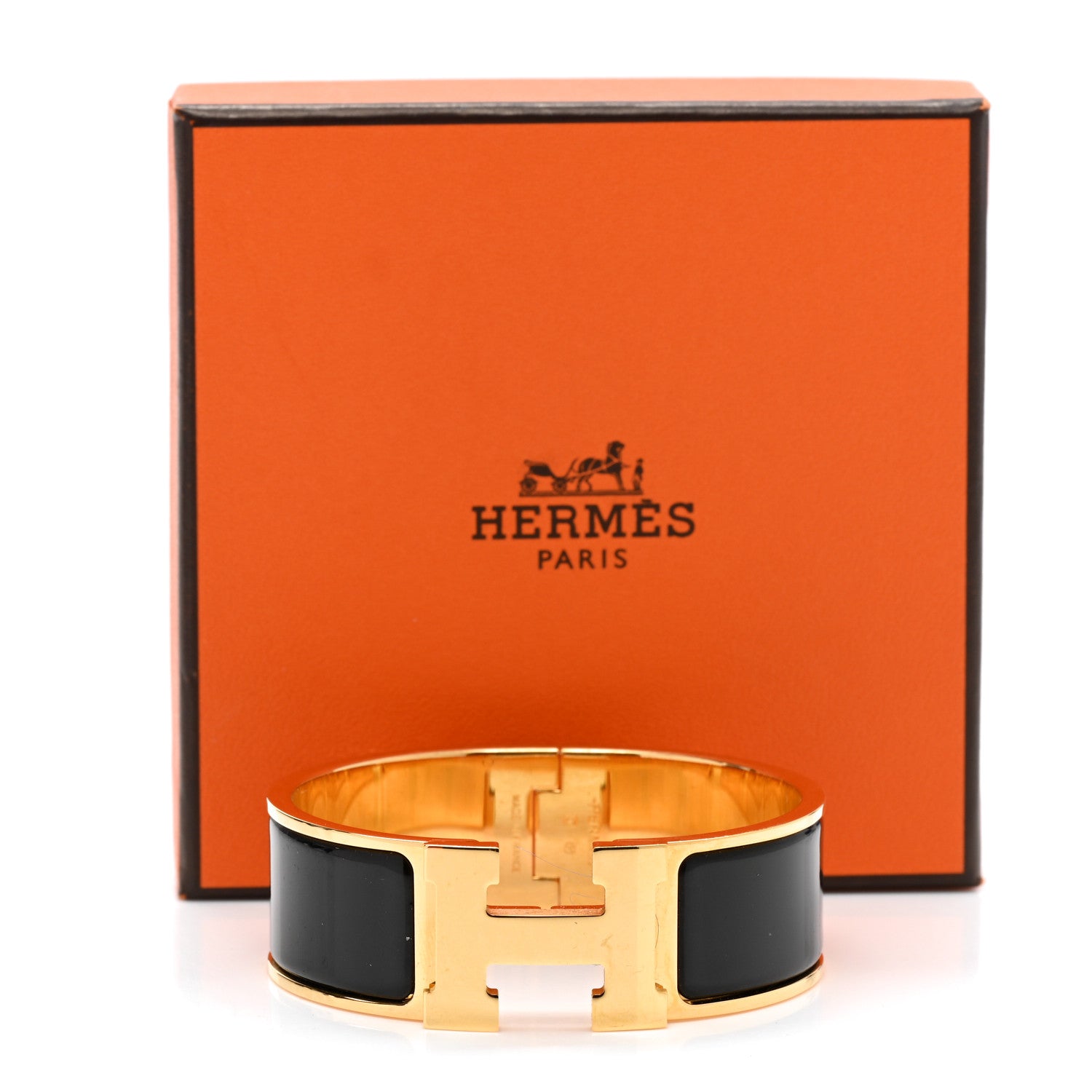 Hermes Enamel Wide Clic Clac H Bracelet GM Black 5 of 5