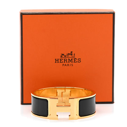 Hermes Enamel Wide Clic Clac H Bracelet GM Black 5 of 5