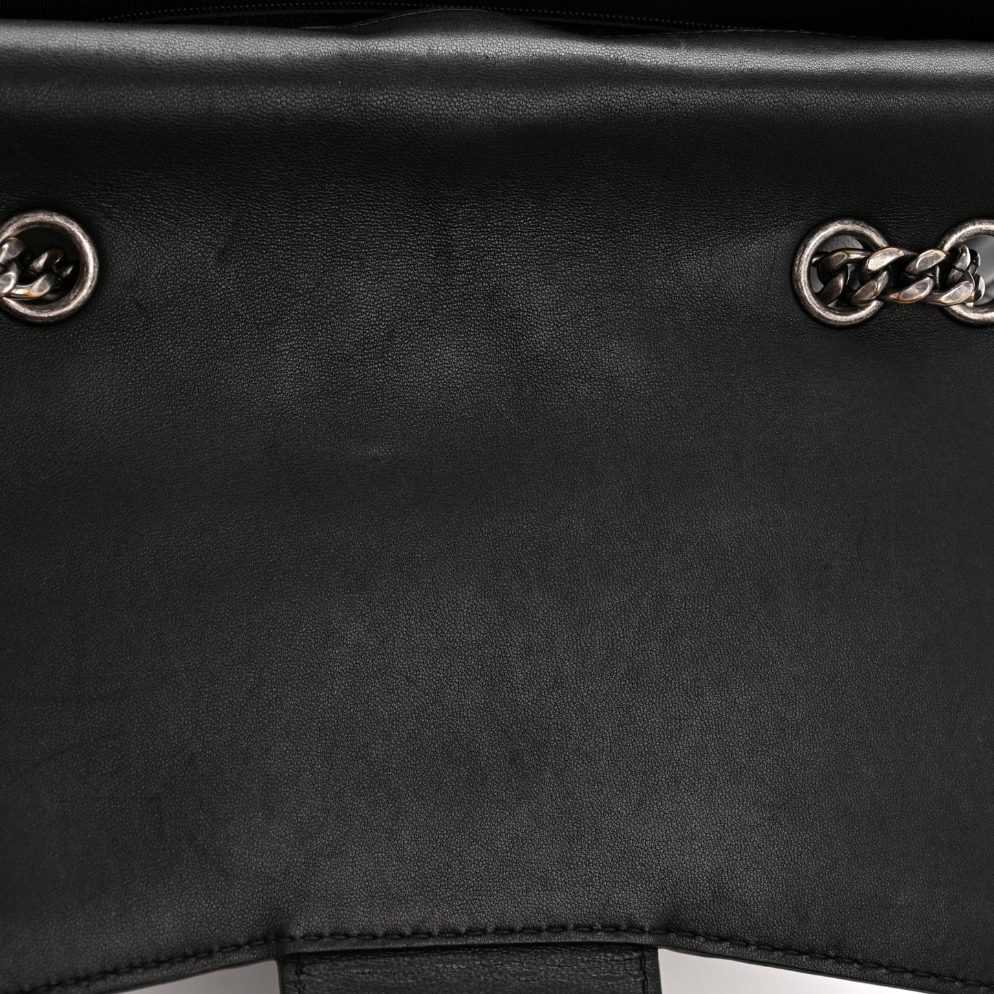 Lambskin Quilted Large Natural CC Flap Black