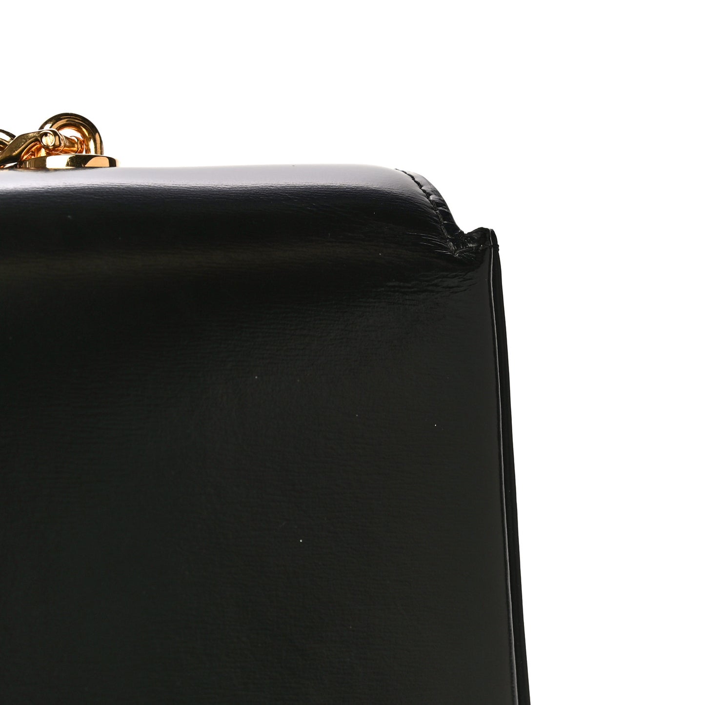 Shiny Calfskin Triomphe Chain Bag Black
