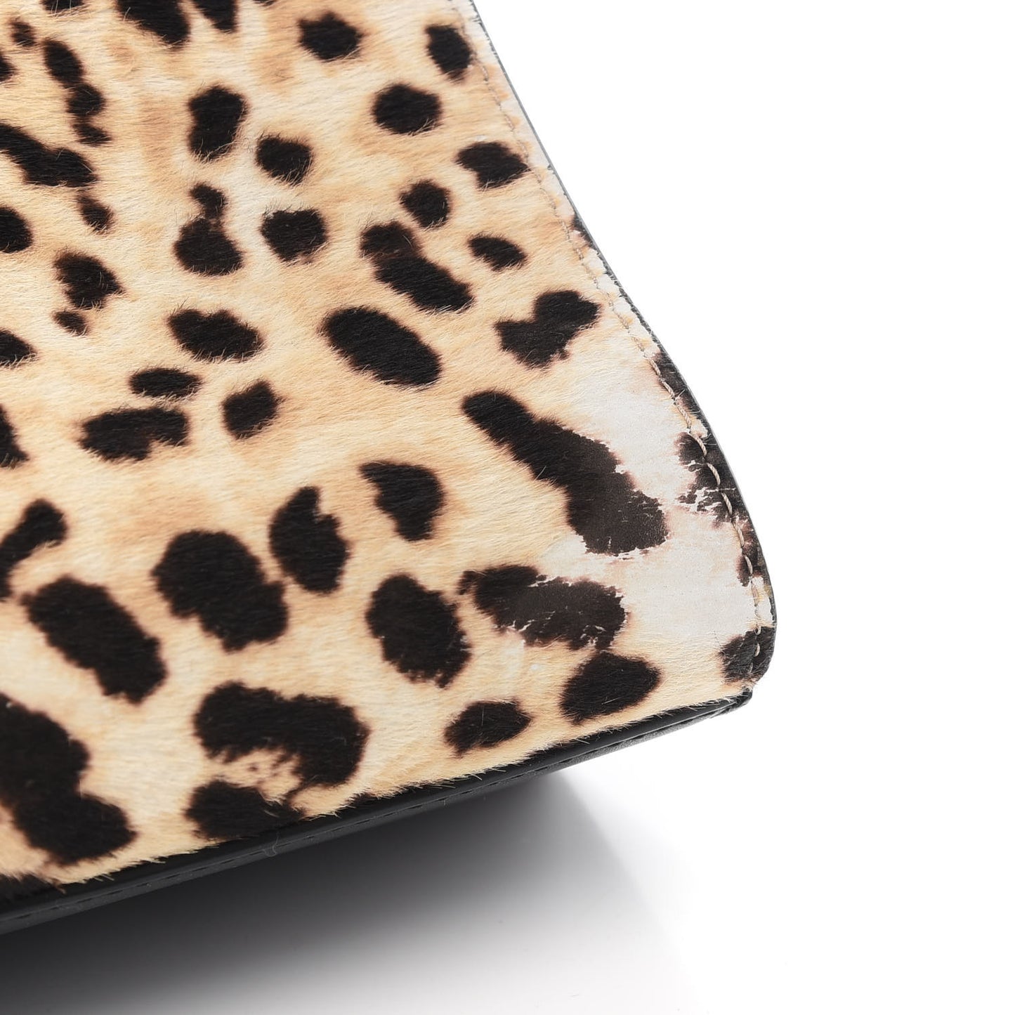 Calf Hair Bamboo Web Leopard Print Mini Nymphaea Top Handle Bag