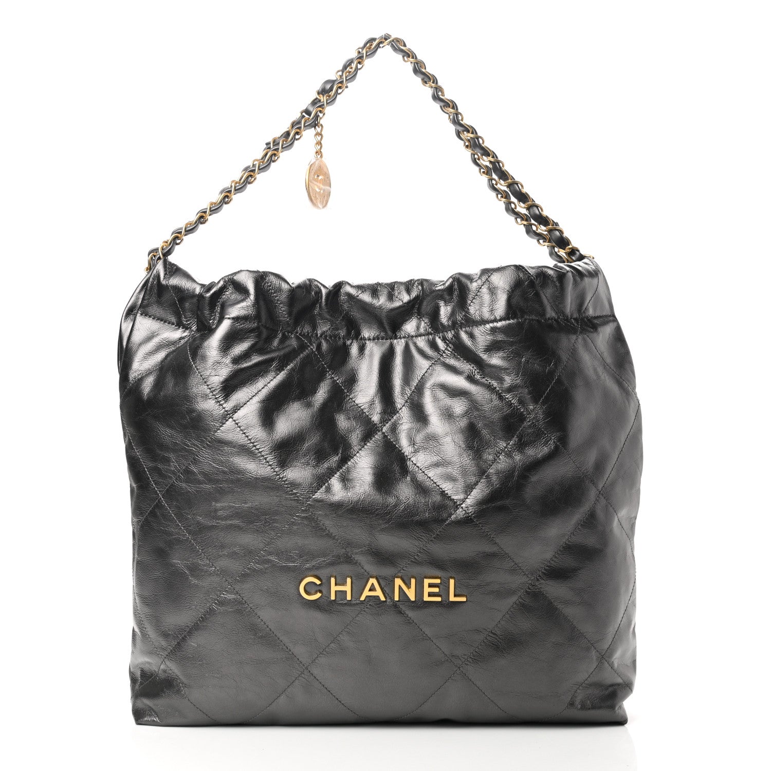 Chanel Metallic Calfskin Quilted Chanel 22 Ruthenium 3 of 12