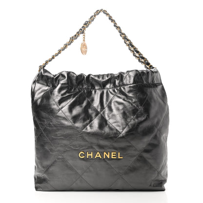 Chanel Metallic Calfskin Quilted Chanel 22 Ruthenium 3 of 12