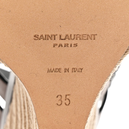 Saint Laurent Calfskin Espadrille Wedges 35 Brown 7 of 10