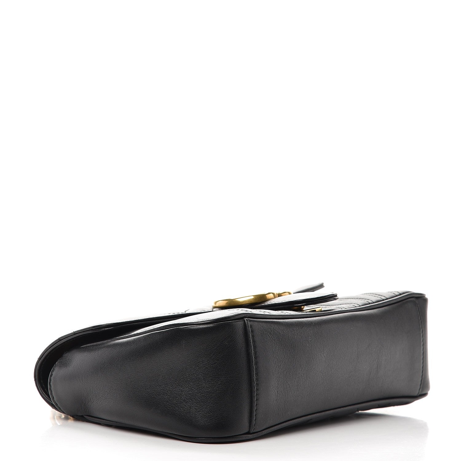Gucci Calfskin Matelasse Small GG Marmont Shoulder Bag Black 4 of 9