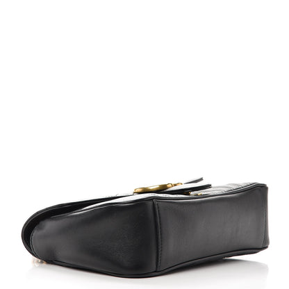Gucci Calfskin Matelasse Small GG Marmont Shoulder Bag Black 4 of 9