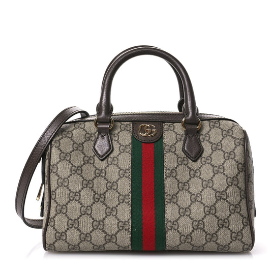 GG Supreme Monogram Web Small Ophidia Top Handle Bag Beige Ebony