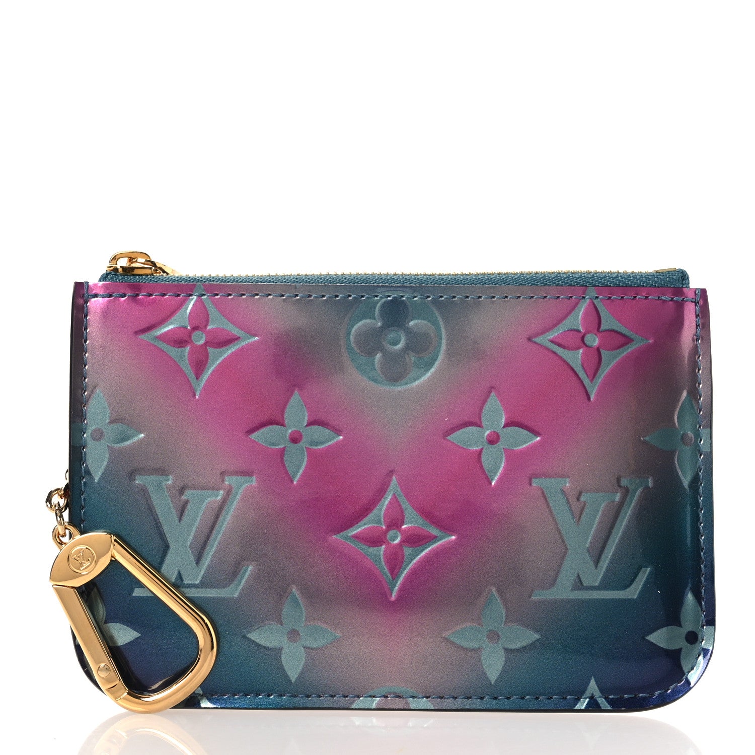 Louis Vuitton Metallic Vernis Degrade Key Pouch Blue Pink 1903122