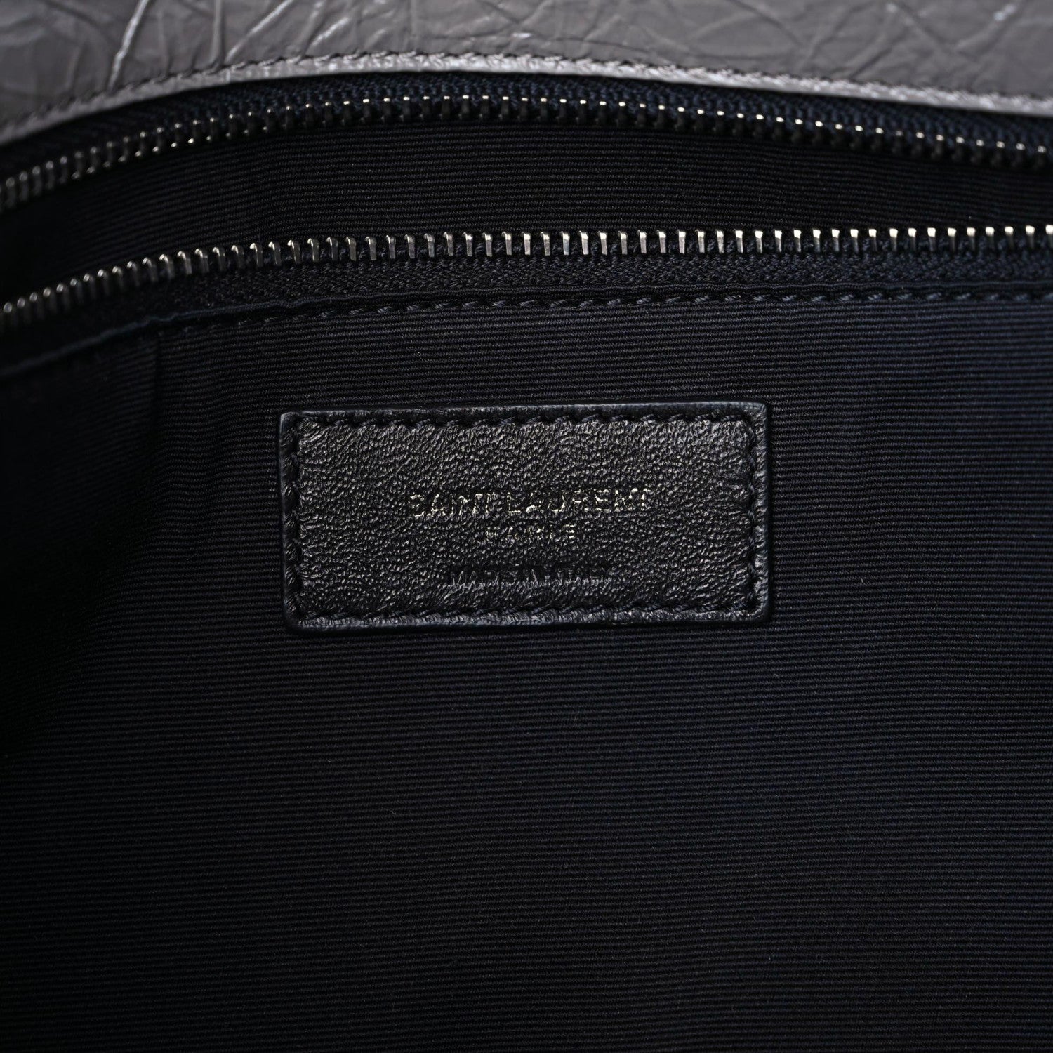 Saint Laurent Crinkled Calfskin Matelasse Monogram Large Niki Chain Satchel Fog 10 of 11