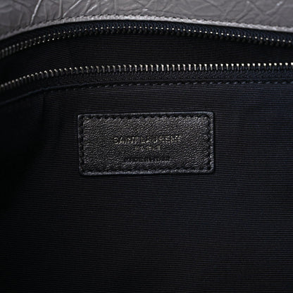 Saint Laurent Crinkled Calfskin Matelasse Monogram Large Niki Chain Satchel Fog 10 of 11