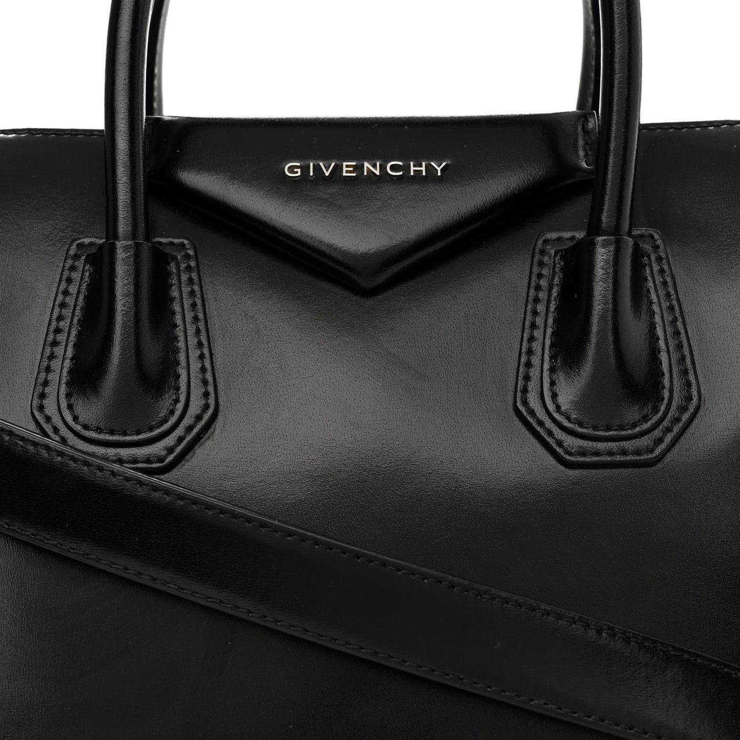 Shiny Lord Calfskin Small Antigona Black