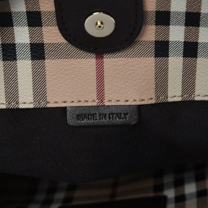 Burberry Haymarket Check Large Canterbury Tote Chocolate 7 of 10