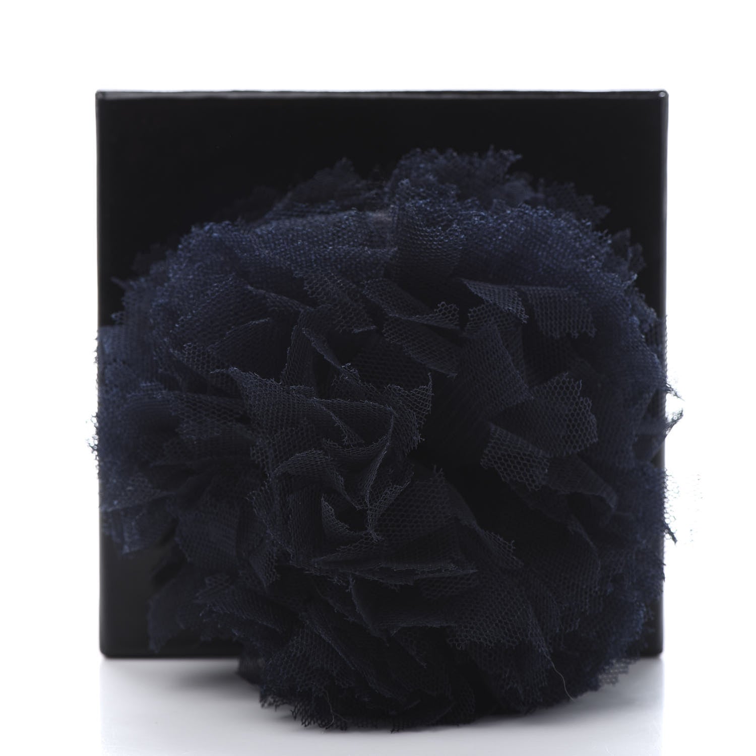 Chanel Tulle Camellia Brooch Navy Blue 6 of 6