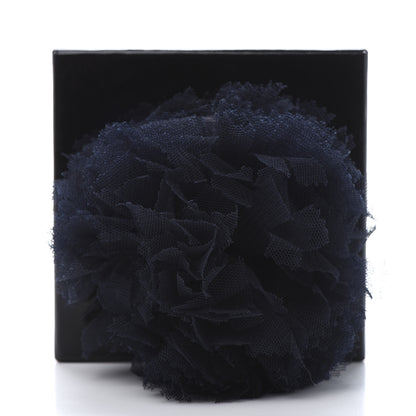 Chanel Tulle Camellia Brooch Navy Blue 6 of 6