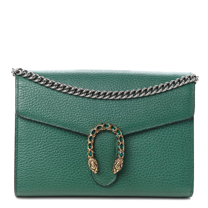 Gucci Calfskin Mini Dionysus Chain Wallet Emerald 1 of 9