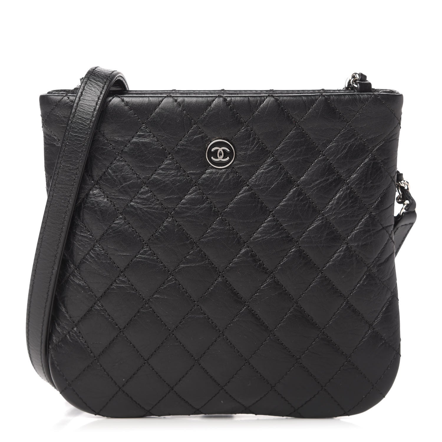 Chanel Aged Calfskin Quilted Crossbody Bag Black 1 of 10