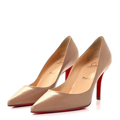 Christian Louboutin Shiny Nappa Apostrophy 85 Pumps 38.5 Nude 2 of 10