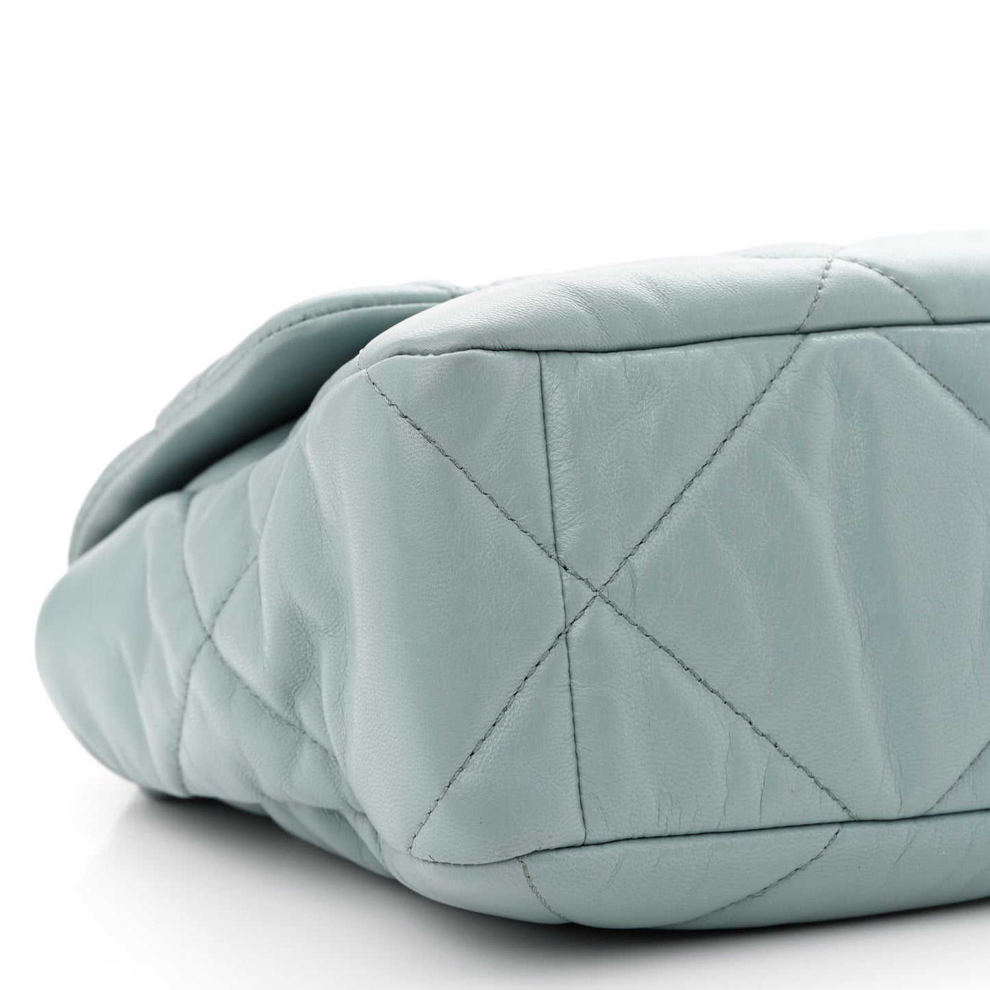 Lambskin Quilted Large Chanel 19 Flap Light Blue