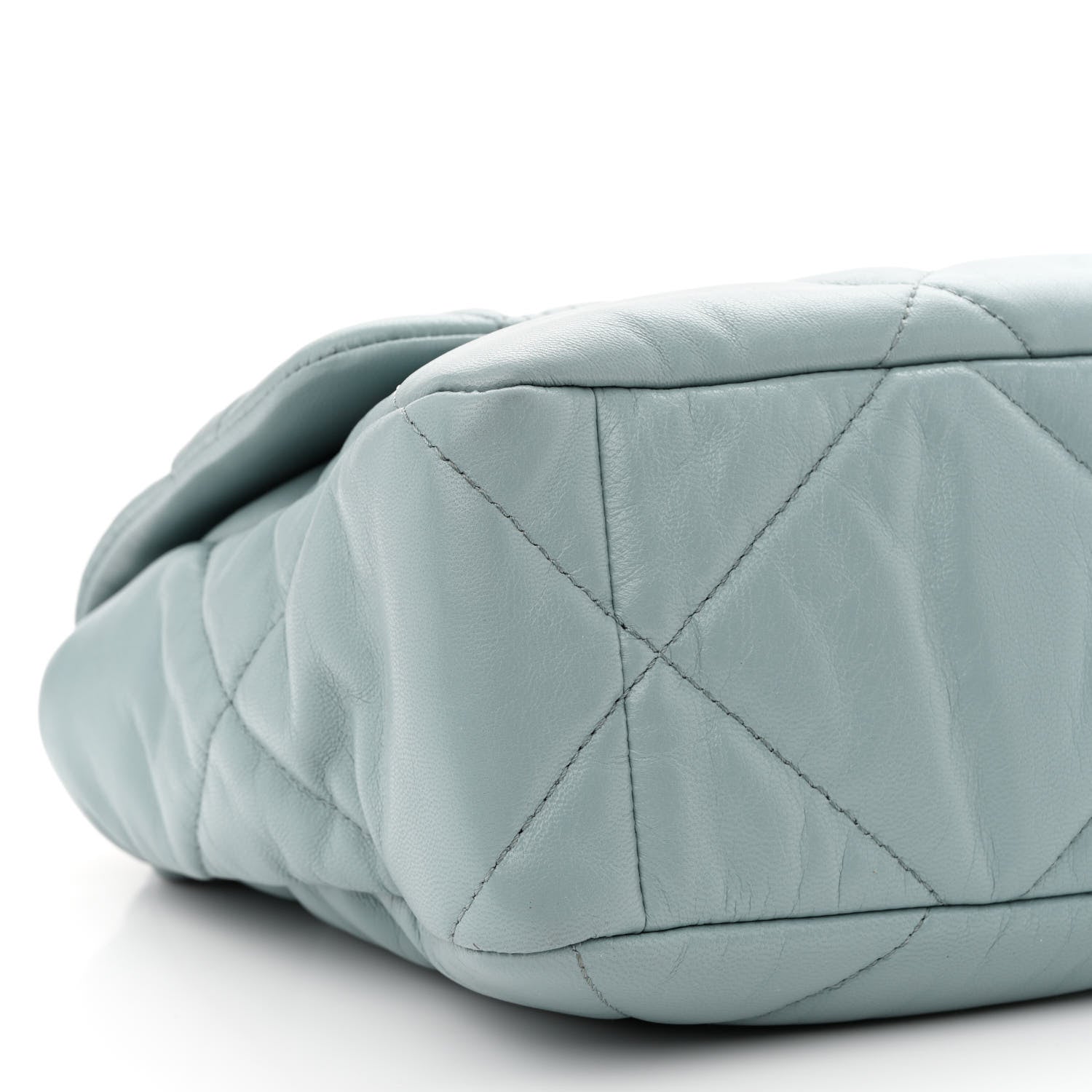 Chanel Lambskin Quilted Large Chanel 19 Flap Light Blue 9 of 10