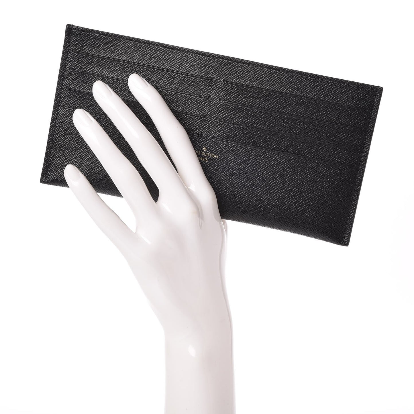 Calfskin Felicie Chain Wallet Card Holder Insert Black
