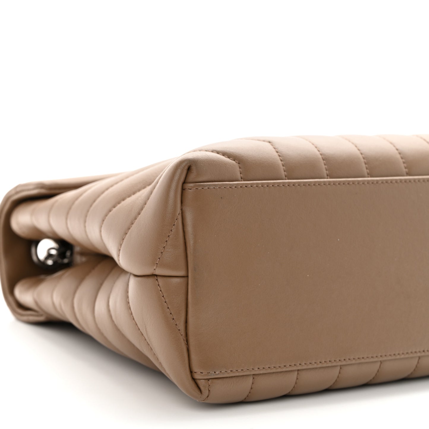 Calfskin Y Quilted Monogram Medium Loulou Chain Satchel Dark Beige