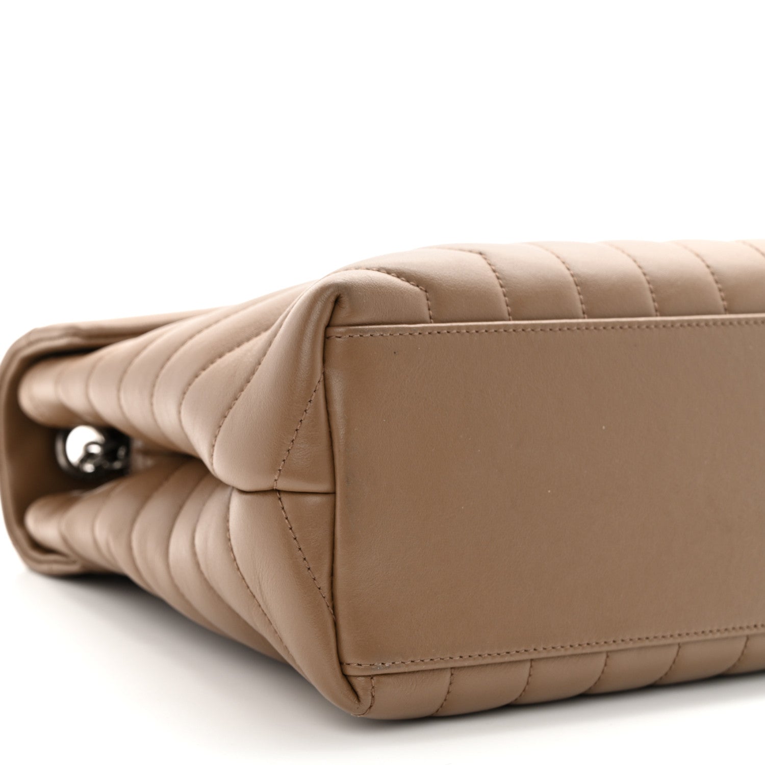 Saint Laurent Calfskin Y Quilted Monogram Medium Loulou Chain Satchel Dark Beige 10 of 13