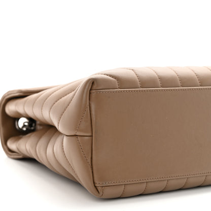 Saint Laurent Calfskin Y Quilted Monogram Medium Loulou Chain Satchel Dark Beige 10 of 13