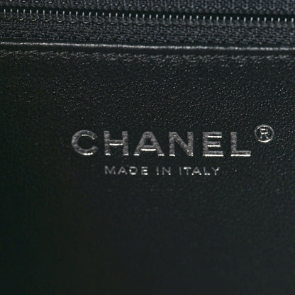 Chanel Metallic Caviar Quilted Medium CC Filigree Vanity Case Dark Silver 7 of 11