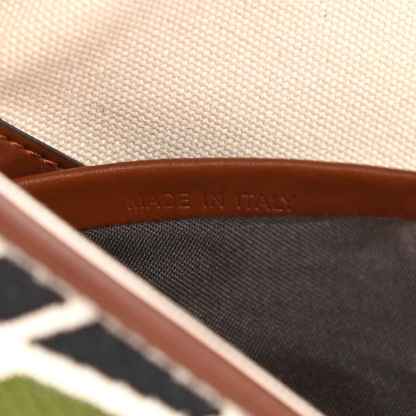 X SARA COLEMAN Canvas Vitello King Seta FF Fish Eye Embroidered Baguette Grezzo Multicolor Ghianda