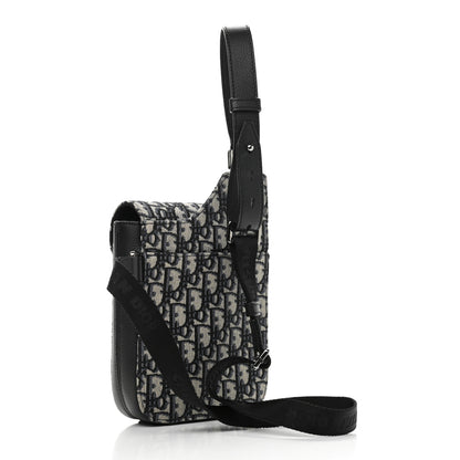 Christian Dior Oblique Saddle Pouch Blue 3 of 10