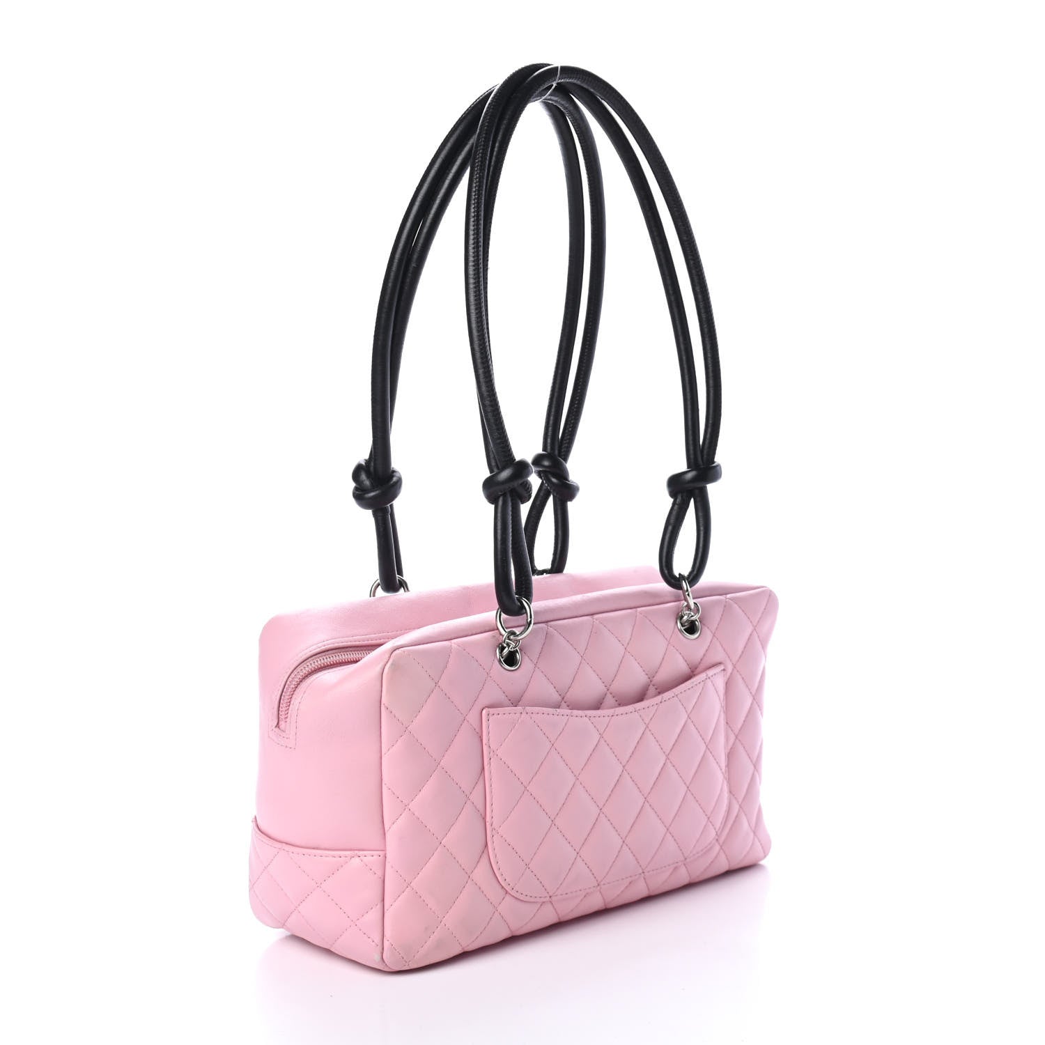 Chanel Calfskin Quilted Large Cambon Bowler Pink Black 2 of 4