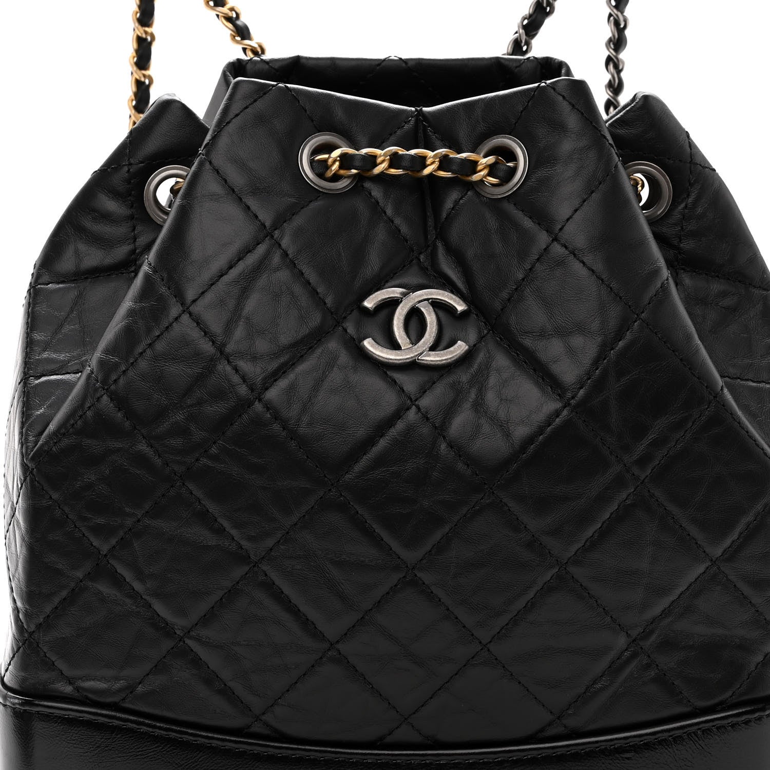 Chanel Aged Calfskin Quilted Small Gabrielle Backpack Black 8 of 12