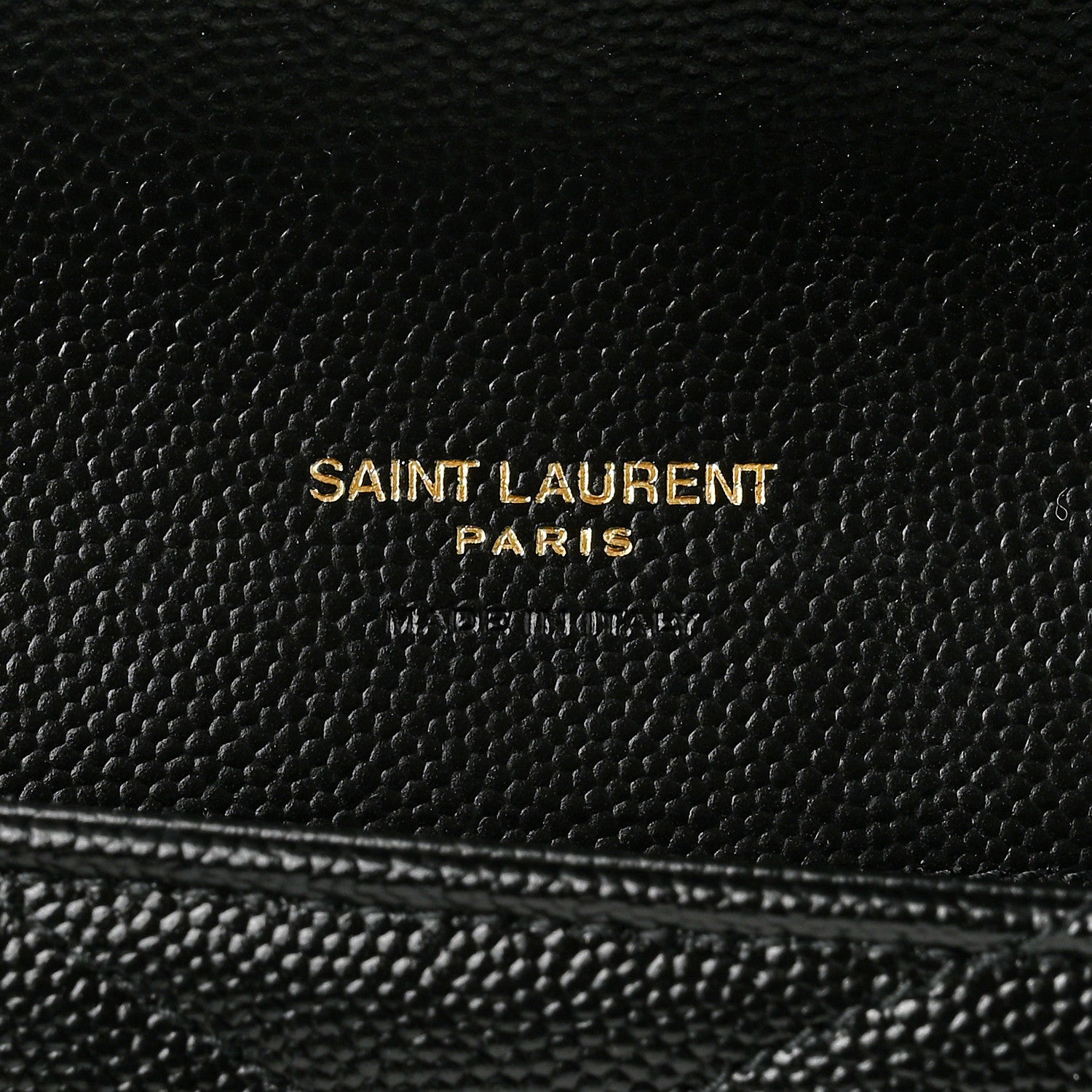 Saint Laurent Grain De Poudre Matelasse Chevron Monogram Envelope Clutch Black 6 of 9