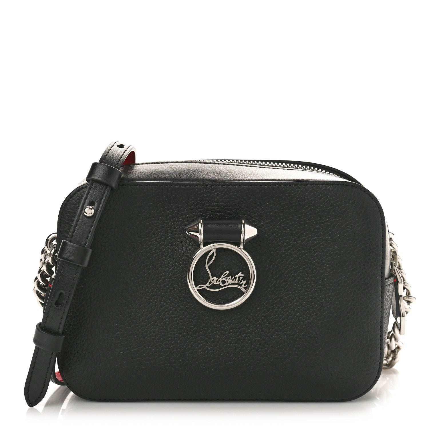 Christian Louboutin Empire Calfskin Mini Rubylou Crossbody Black Red 1 of 9