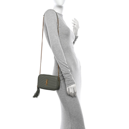 Saint Laurent Grain De Poudre Matelasse Monogram Mini Lou Camera Bag Light Sage 2 of 10