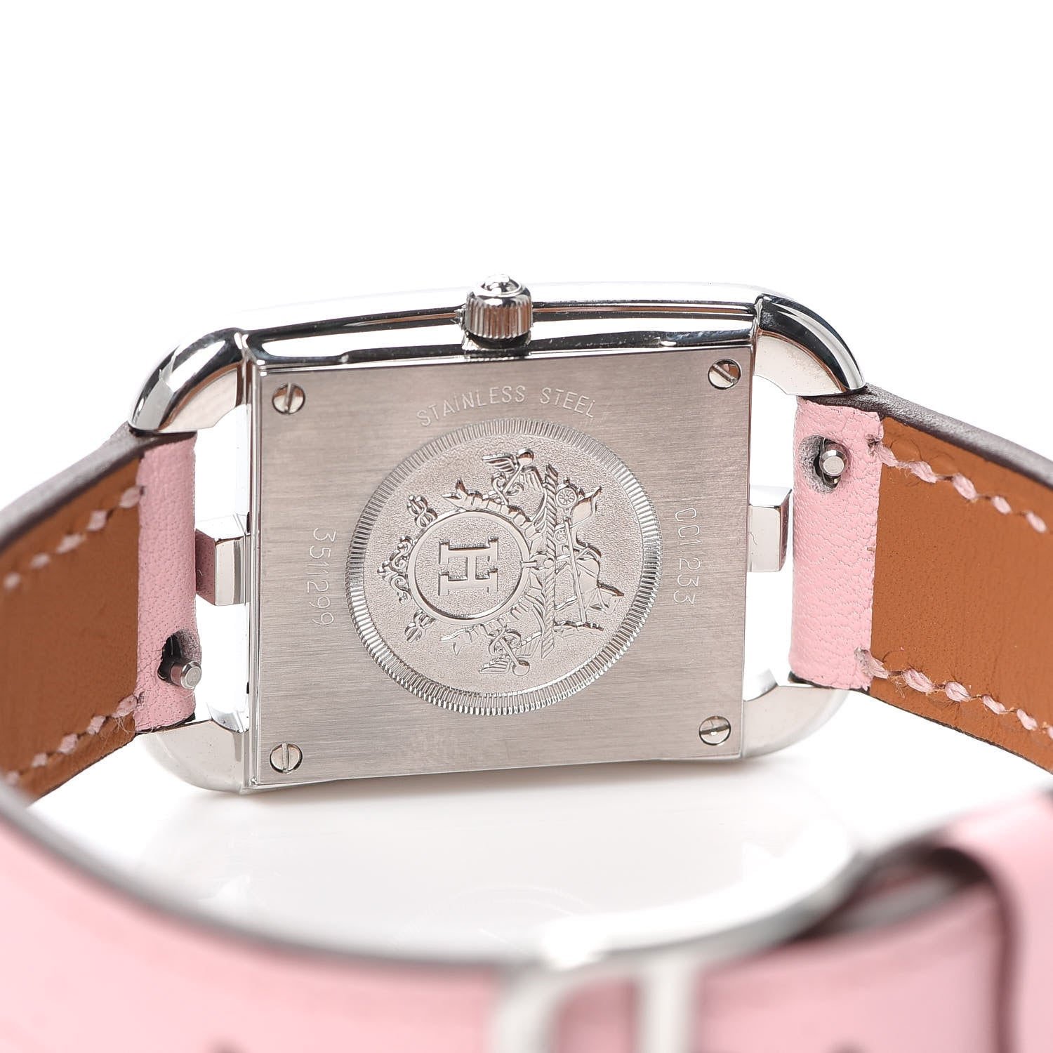 Hermes Stainless Steel Swift Diamond Pink Sapphire Mother of Pearl 23mm Cape Cod Quartz Watch Rose Sakura 4 of 5