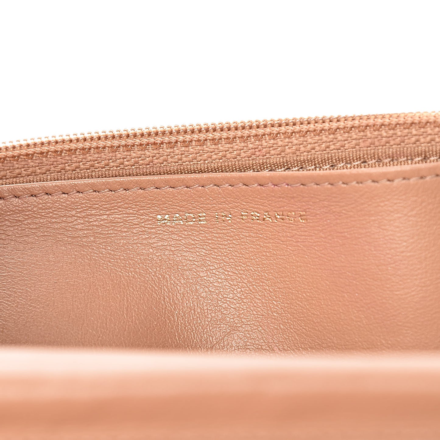 Letter Calfskin Embossed Quilted Wallet On Chain WOC Beige