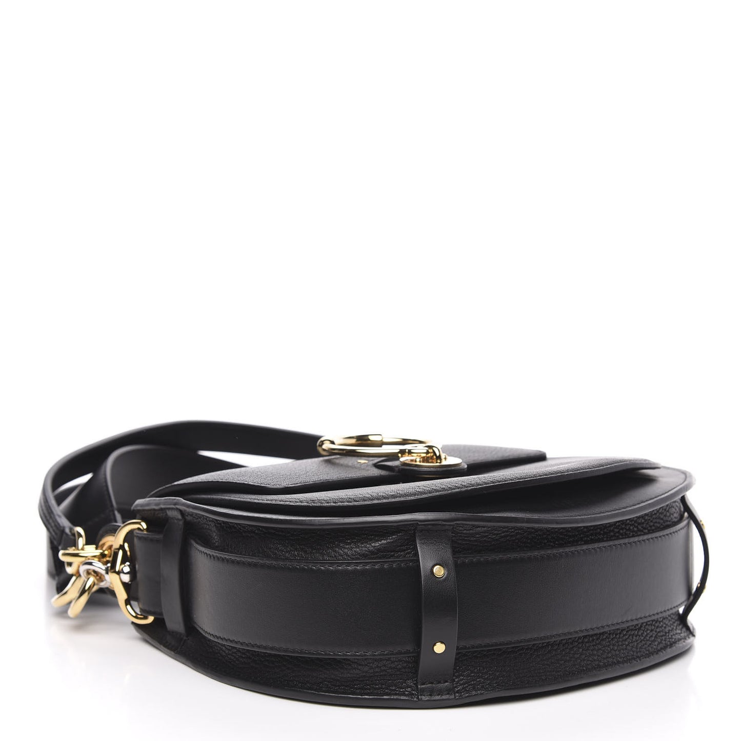 Grained Calfskin Large Tess Bag Black