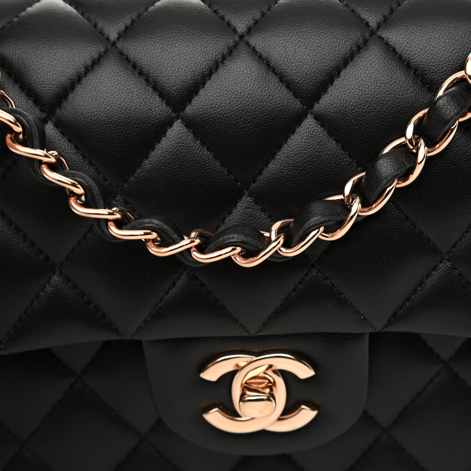Chanel Lambskin Quilted Small Double Flap Black 13 of 14