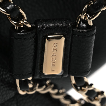 Chanel Shiny Caviar Quilted Medium Duma Pockets Drawstring Backpack Black 12 of 13