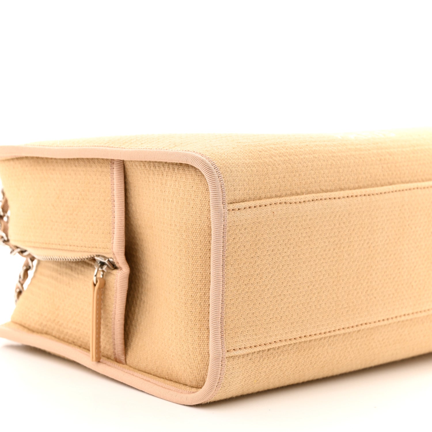 Chanel Canvas Deauville Bowling Bag Beige 9 of 10