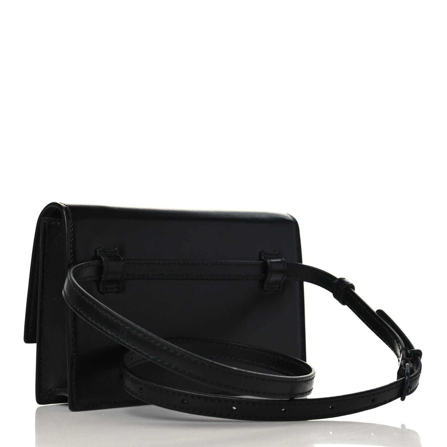 Shiny Box Calfskin Monochrome XS Sharp Belt Bag Black