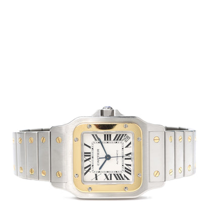 Cartier Stainless Steel 18K Yellow Gold 32mm Santos De Cartier Galbee Automatic Watch 2 of 6