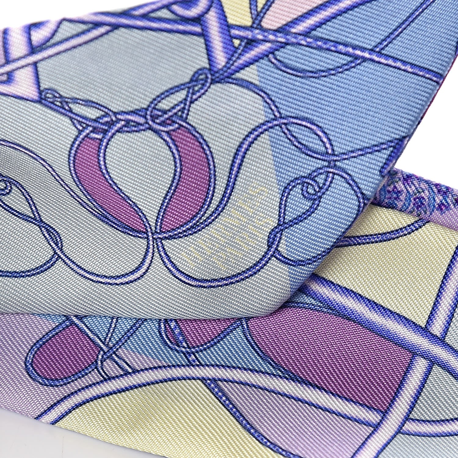 Hermes Silk Coup De Fouet Au Bloc Twilly Mauve Violet Jaune Soufre 3 of 5