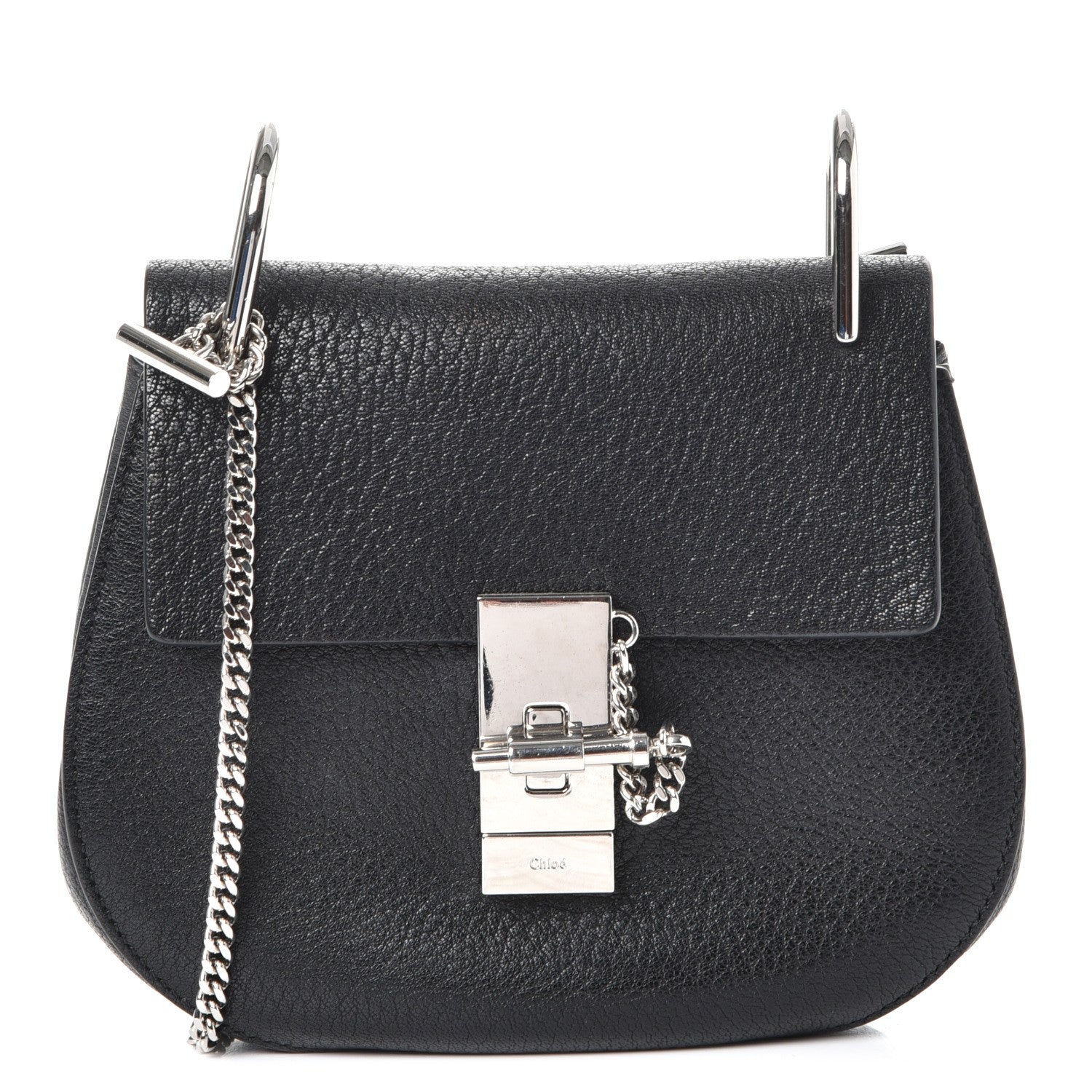 Chloe Grained Lambskin Mini Drew Shoulder Bag Black 1 of 8