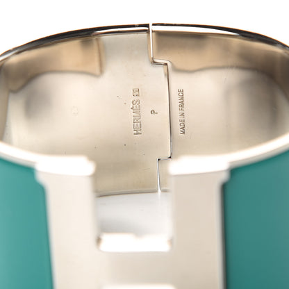 Hermes Enamel Extra Wide Clic Clac H Bracelet GM Bleuete 4 of 5