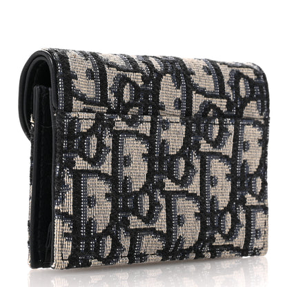 Christian Dior Oblique Saddle Card Holder Blue 3 of 8
