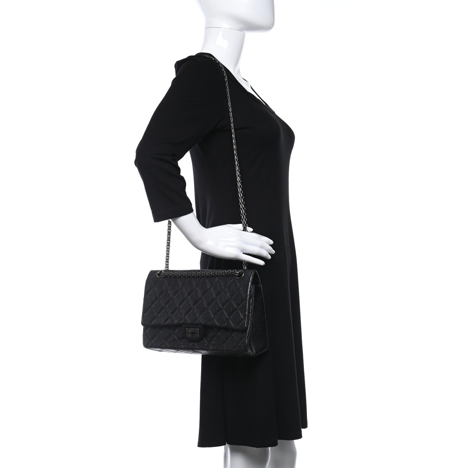 Chanel Aged Calfskin Quilted 2.55 Reissue 226 Flap Black 2 of 12