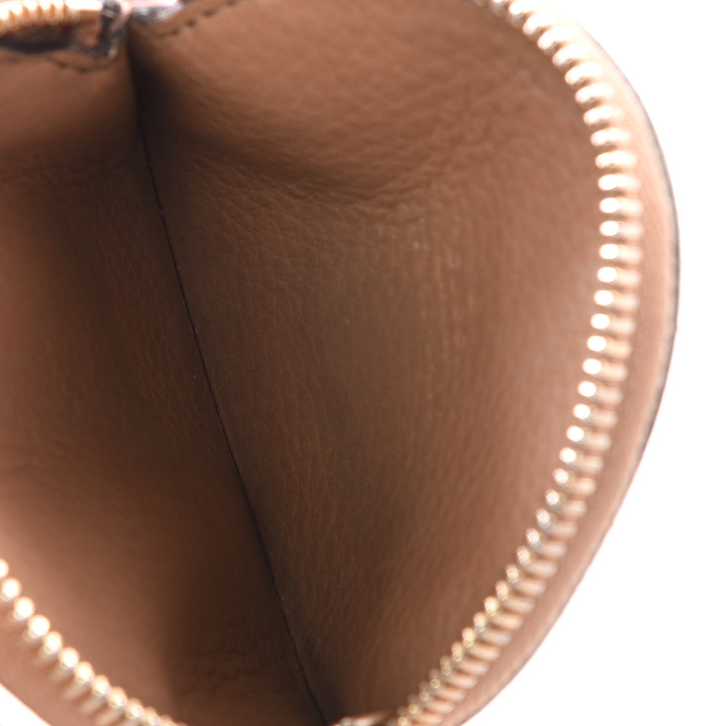 Pebbled Calfskin Round Coin Purse Pale Pink